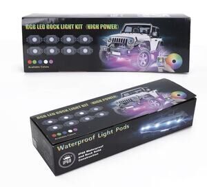 2nd Gen 8pc RGB LED Rock Light Kit…Offroad, Truck, Car, Boat…A1KM008/ X002IC1K3Z
